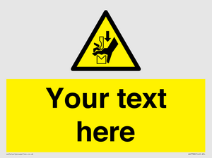 Custom warning hand crushing between press brake tool